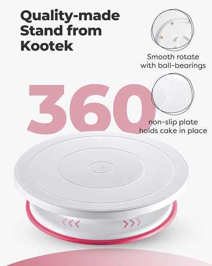 Kootek Cake Decorating Kit Baking Supplies Set Cake Turntable - Image 3