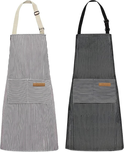 NLUS 2 Pack Kitchen Cooking Aprons, Adjustable Bib Soft Chef Apron by NLUS