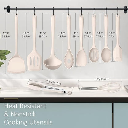 10 Pack Kitchen Utensils Set for Cooking, Leonyo Silicone Cooking Utensils Set - Image 2