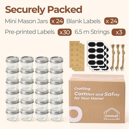 ComSaf Small Regular Mouth Mason Jars Bulk 4oz 24PCS Mini Mason Containers - Image 8