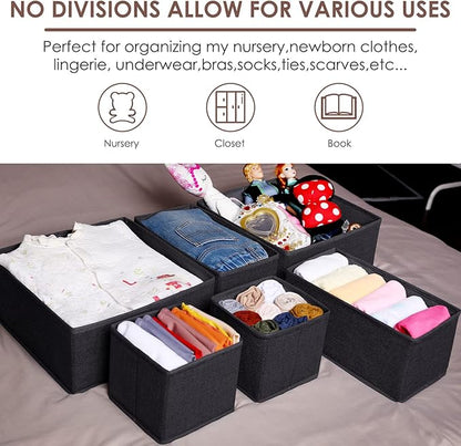Criusia 6 Pack Clothes Drawer Organizer Dividers, Fabric Foldable Closet - Image 8