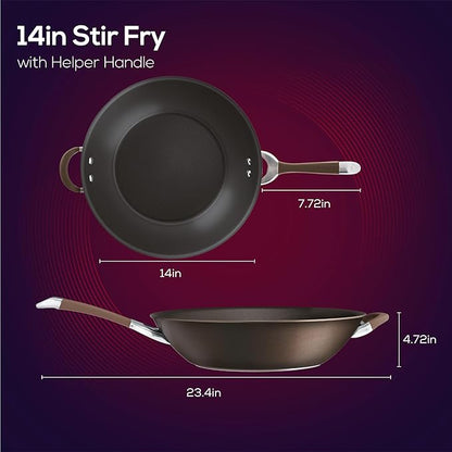 Circulon Symmetry Hard Anodized Nonstick Stir Fry / Wok Pan - Image 3