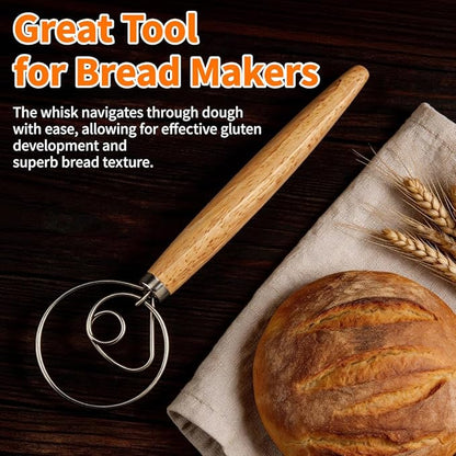 Polly Online Dough Whisk, Wooden Handle Danish Sourdough Whisk - Image 8