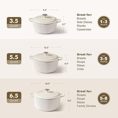 SENSARTE Enameled Cast Iron Dutch Oven Pot - Image 9