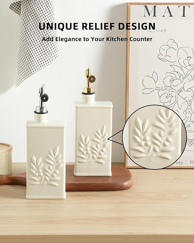 Sweejar Ceramic Olive Oil Dispenser Bottle - Image 3
