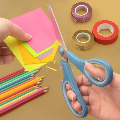 LONGKEY 8.5 Inch Scissors, All-Purpose, Soft Comfort-Grip, Ambidextrous - Image 7