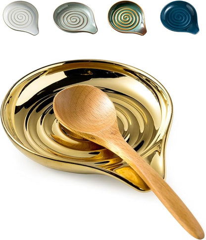 LAUCHUH Spoon Rest for Stove Top, Ceramic Spoon Holder for Kitchen Countertop by LAUCHUH
