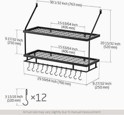 KES 30-Inch Kitchen Pot Rack - Image 6