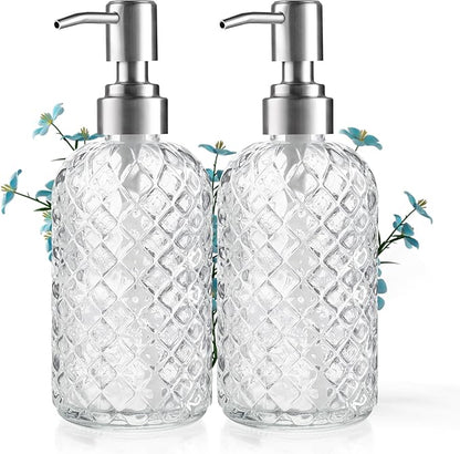 14 Oz Refillable Glass Soap Dispenser by Kaishun