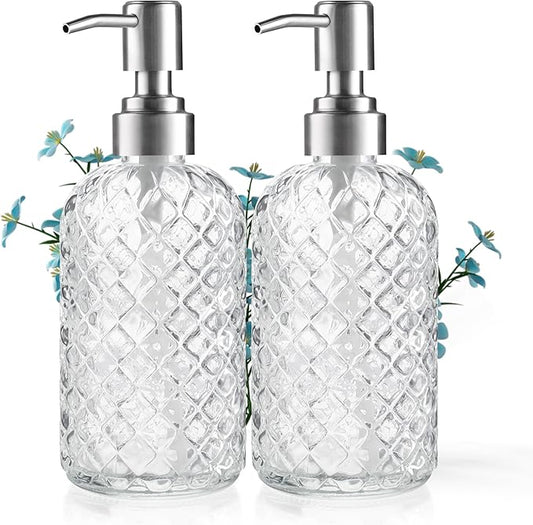 14 Oz Refillable Glass Soap Dispenser by Kaishun