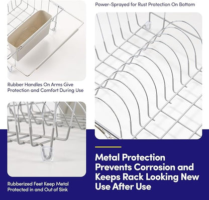 Dish Drying Rack Over The Sink Expandable to 24.5" Dish Drainer — Space-Saving - Image 4