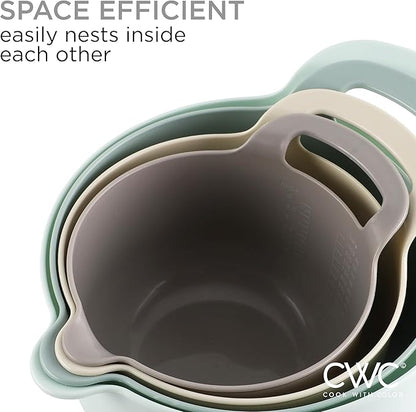 COOK WITH COLOR Nesting Plastic Mixing Bowl Set with Pour Spouts and Handles - Image 6