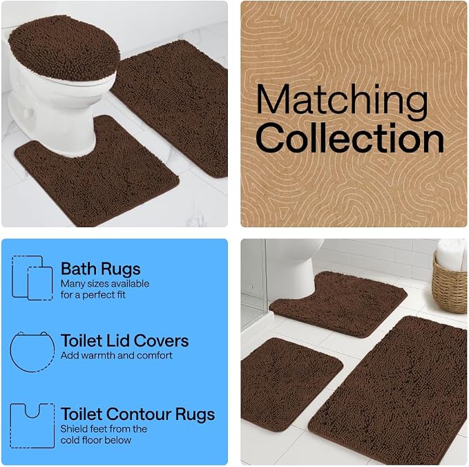 GORILLA GRIP Bath Rug Mat 36x24, Thick Soft Absorbent Chenille, Quick Dry - Image 8