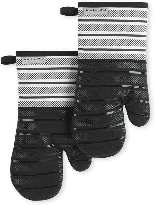 KITCHENAID Albany Oven Mitt 2-Pack Set, Matte Black by KitchenAid