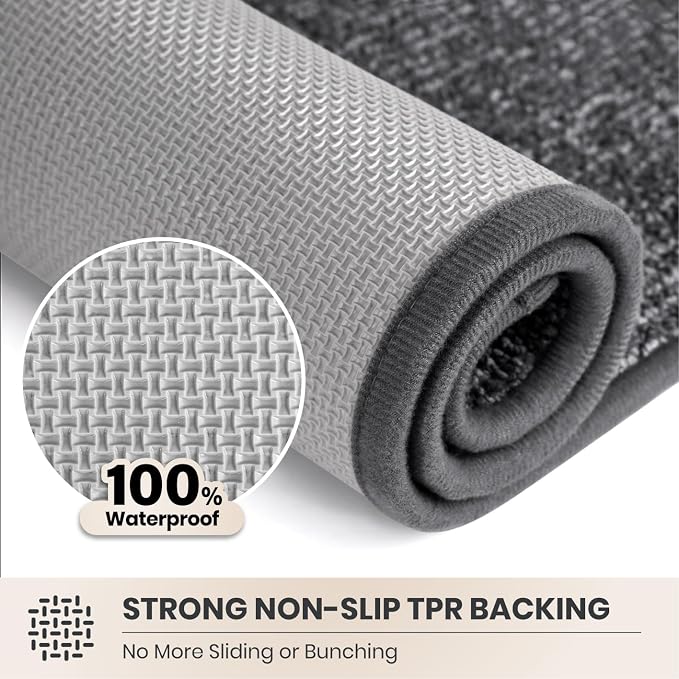 PURRUGS Dirt Trapping Door Mat Half Round 32" x 47", Non-Slip Machine Washable - Image 5