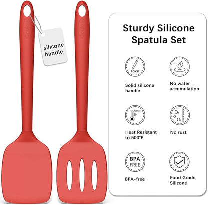 Coukre 2 Pack Silicone Spatula Set, High Heat Resistant, BPA Free Kitchen - Image 2