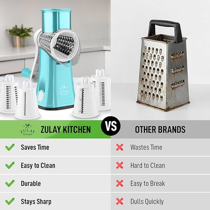 Zulay Kitchen Rotary Cheese Grater 5 Blade Cheese Shredder - Image 2