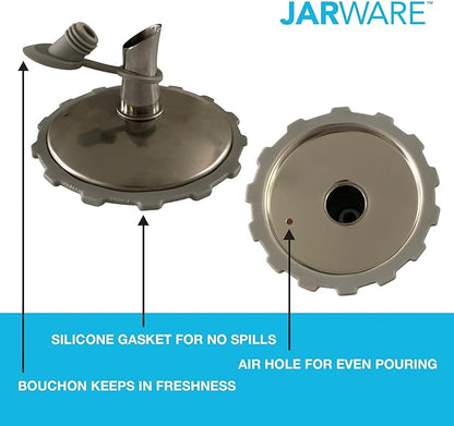 Jarware Stainless Steel Oil Cruet Lid, Wide Mouth Mason Jar Pour Spout Lid - Image 7