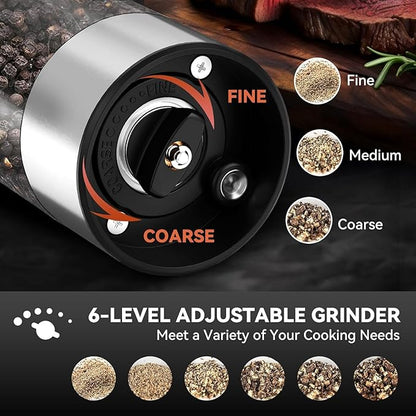 Electric Salt and Pepper Grinder Set Rechargeable, Yumcian Automatic Shakers Set - Image 6