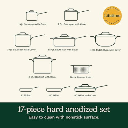 Cuisinart Chef's Classic™ Nonstick Hard Anodized 17 Piece Set w/Tempered Glass - Image 7