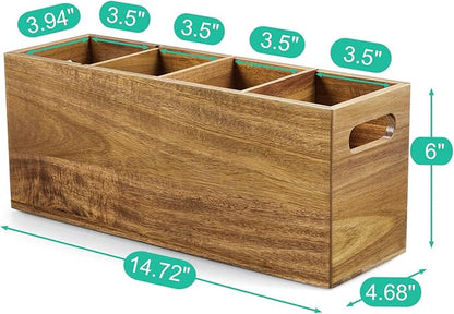 ALELION Acacia Wood Utensil Holder - Image 5