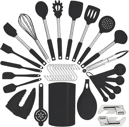 Silicone Kitchen Cooking Utensils Set by BECBOLDF