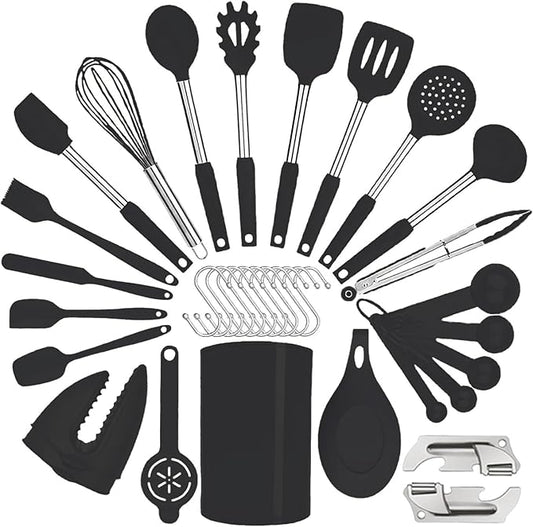 Silicone Kitchen Cooking Utensils Set by BECBOLDF