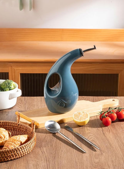 Sweejar Ceramic Olive Oil Dispenser Bottle, 24 Oz Opaque Cruet Protects EVOO - Image 6