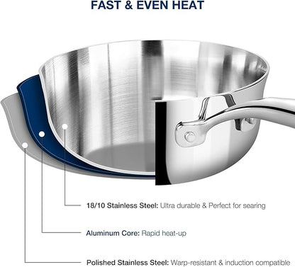 KEAWELL K3 Premium 1.5-Quart Tri-Ply Stainless Steel Saucepan - Image 8