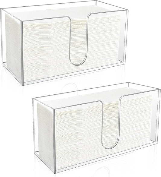 2 Pack Acrylic Paper Towel Holder, Countertop Napkin Dispenser by CDIVEFTN