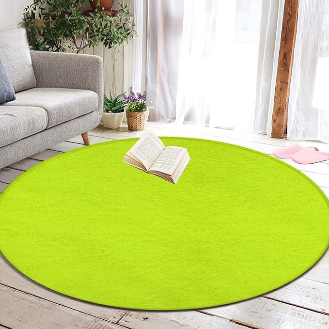 Machine Washable Modern Round Area Rug, Room Sofa Yoga Soft Round Carpet - Image 5