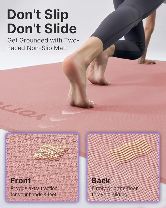YOTTOY Large Yoga Mat, Extra Wide TPE Exercise Mat, Non-Slip Workout Mat - Image 4