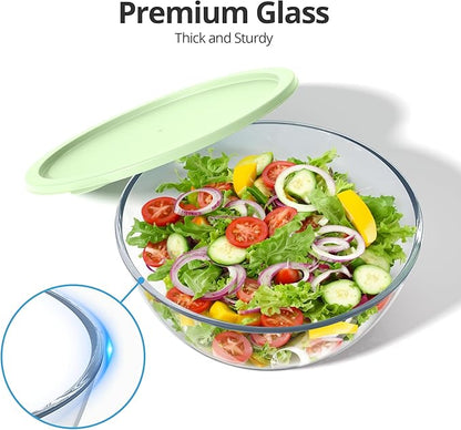 Extra Large Glass Mixing Bowls Clear Glass Salad Cooking Bowls - Image 3