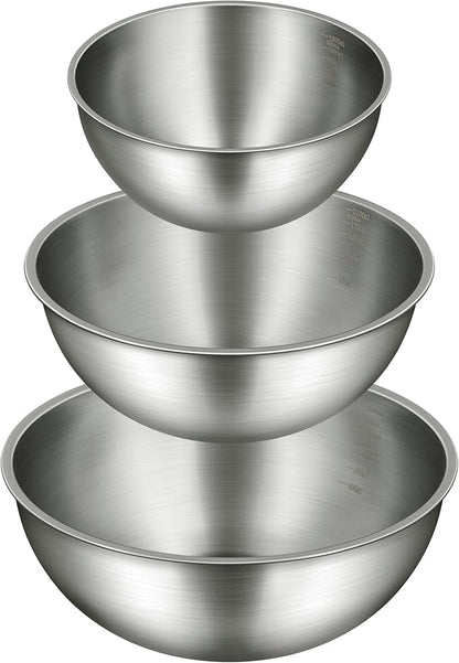 Gronivex Stainless Steel Mixing Bowls Set of 3 by GRONIVEXHOMEGOODS