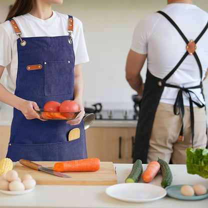 Aoomzoon Canvas Aprons for Men Chef Apron, Work Apron - 16oz Heavy Duty Cross - Image 7