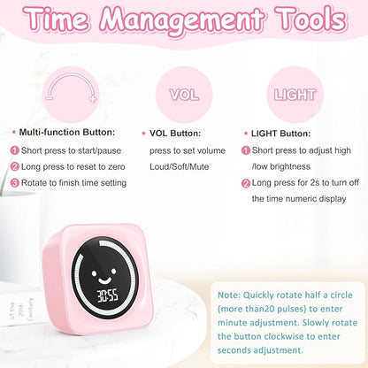 Visual Timer for Kids, 99 Minute Digital Cute Kids Visual Timer Classroom Timer - Image 4