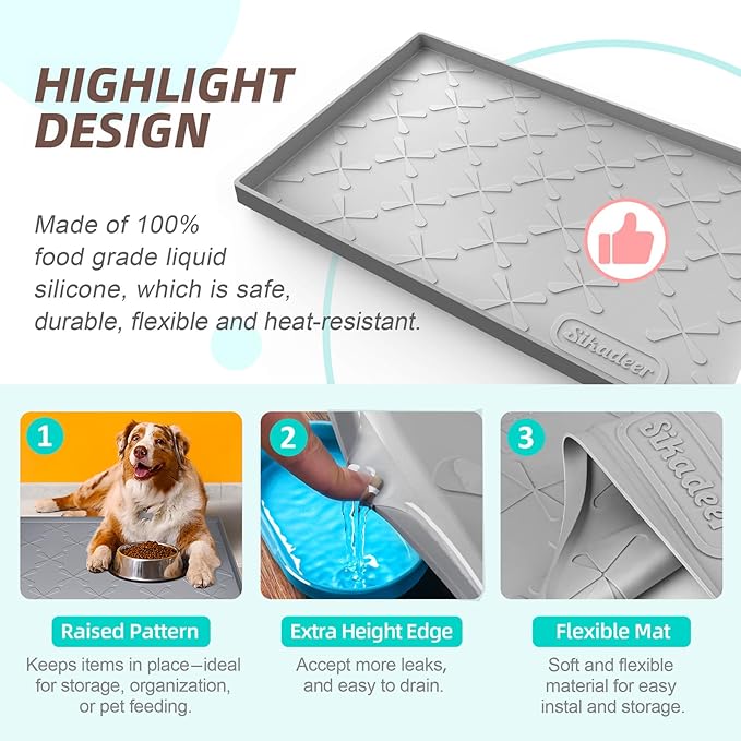 SIKADEER 28" x 22" Under Sink Mat Waterproof, Silicone Mat Kitchen Drawer Shelf - Image 4