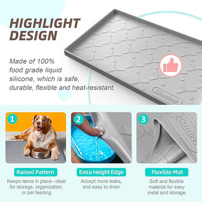 SIKADEER 19" x 19" Under Sink Mat Waterproof, Silicone Mat Kitchen Drawer Shelf - Image 4