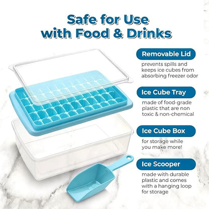 2Pack Ice Cube Tray with Lid and Bin - Image 2