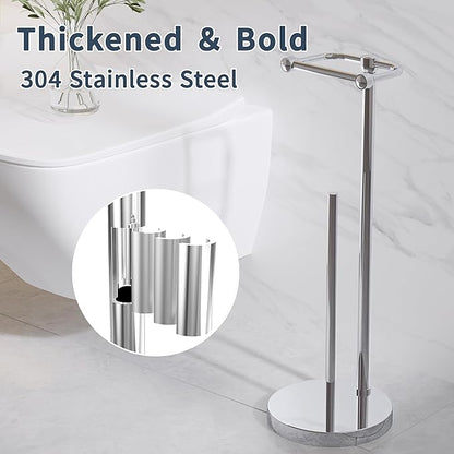 RARXTR Toilet Paper Holder Stand, Post Pivoting Design Free Standing Toilet - Image 6