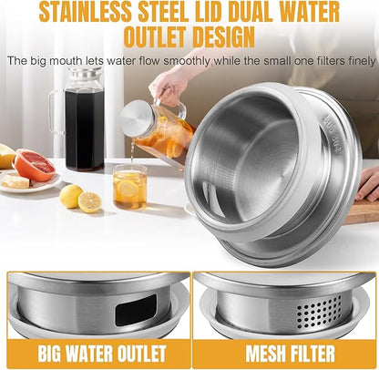 2 Pack 2 Liters/68 oz Octagon Glass Water Pitcher - Image 4