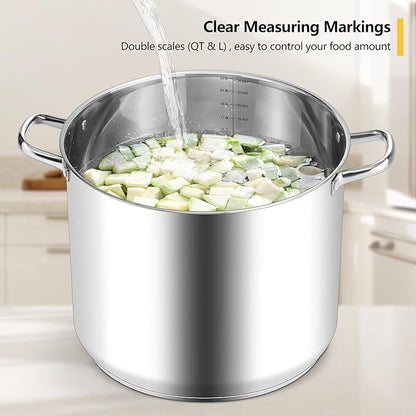 Stainless Steel Stock Pot, Homikit 24 Quart Large Stockpot Soup Pot - Image 4