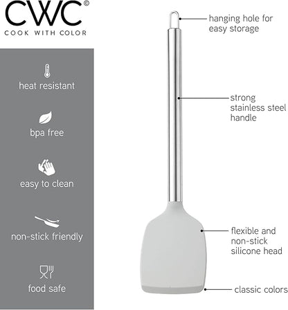 COOK WITH COLOR Silicone Cooking Utensils, Kitchen Utensil Set, Cooking Utensils - Image 7