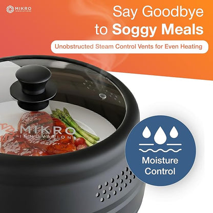 Mikro Innovations Glass & Silicone Microwave Splatter Cover – Tall and - Image 2