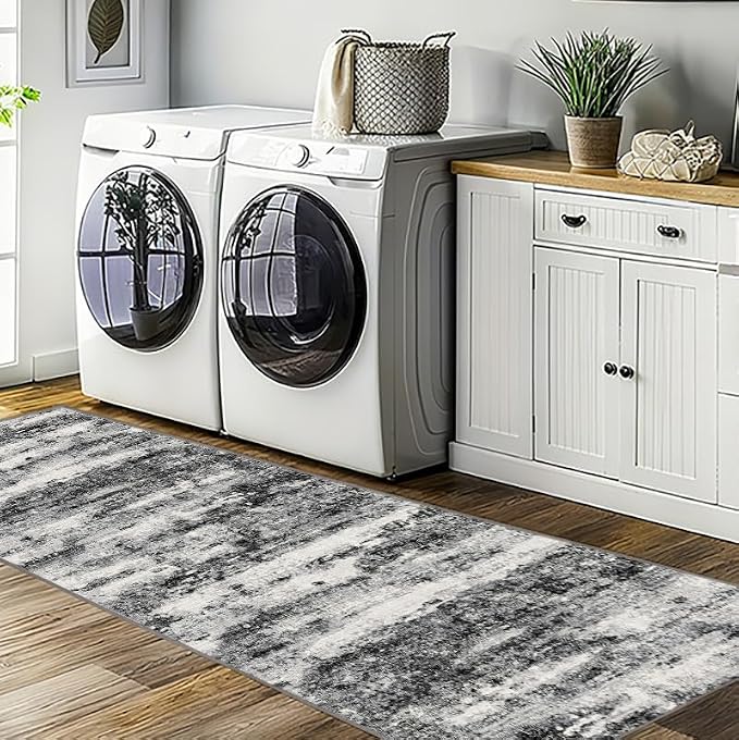 2x10 Runner Rug Non-Slip，Modern Abstract 10ft Washable Runner Rugs - Image 7