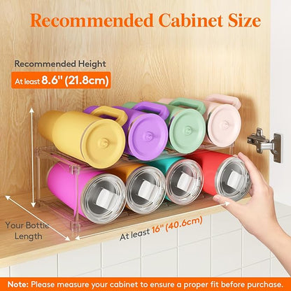 Lifewit Stackable Bottle Storage Organizer, Large Slot Water Bottle Tumbler Cup - Image 3