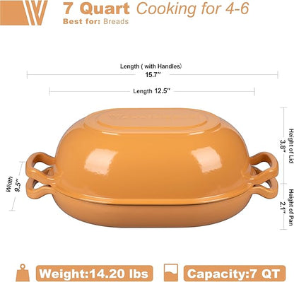 VORRINGARD Enameled Cast Iron Sourdough Bread Oven, Dutch Oven, Loaf Cast Iron - Image 2