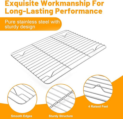 TeamFar Cooling Rack, 11.7” x 9” Stainless Steel Wire Baking Rack - Image 3