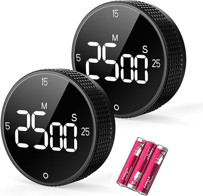 Digital Kitchen Timer, Large Display Magnetic Countdown Countup Timer, 3 Preset by SmartTimingforEveryMoment
