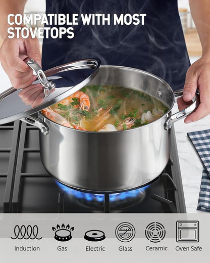 Cooks Standard 18/10 Stainless Steel Stockpot 6-Quart, Classic Deep Cooking Pot - Image 4